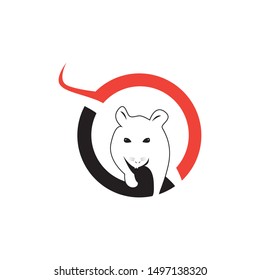 Rat  cartoon silhouette icon and symbol vector illustration