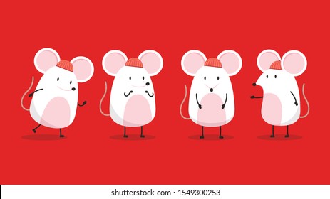 Rat character design. wallpaper. free space for text. copy space. Happy Chinese new year poster. Year of the rat wallpaper.
