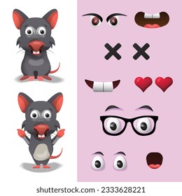 Rat character and face expressions 