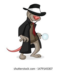 rat character mascot design with shit and hat