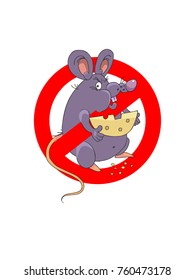 A rat, cheese and a Stop sign