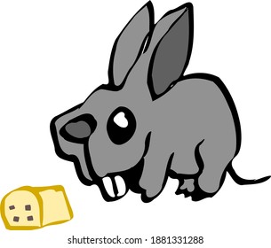 Rat And Cheese Vector Illustration