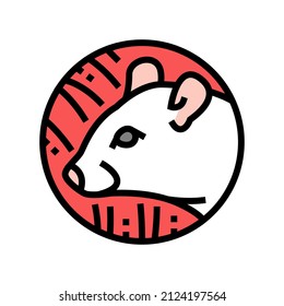 rat chinese horoscope animal color icon vector. rat chinese horoscope animal sign. isolated symbol illustration
