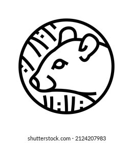 rat chinese horoscope animal line icon vector. rat chinese horoscope animal sign. isolated contour symbol black illustration