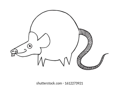 rat for Chinese New Year 2020. Element for design. New Year's card, mouse. Vector illustration. isolated in white