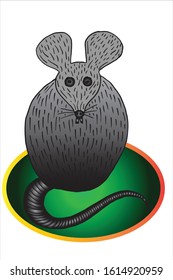 rat for Chinese New Year 2020. Element for design. New Year's card, mouse. Vector illustration. colorful.