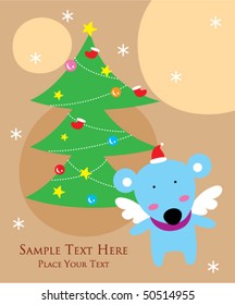 rat christmas greeting card