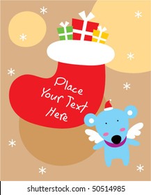 rat christmas greeting card
