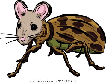 A Rat Cockroach Mash Up Pest Control Cartoon Illustration Logo