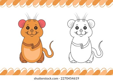 Rat coloring page for kids