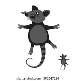 Rat. Concept Anti rodent symbol. Vector illustration isolated on a white background.