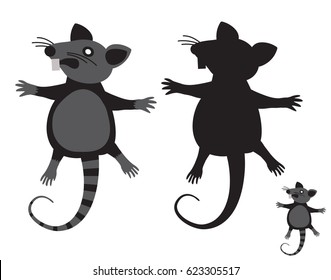 Rat. Concept Anti rodent symbol. Silhouette illustration signs isolated on a white background.