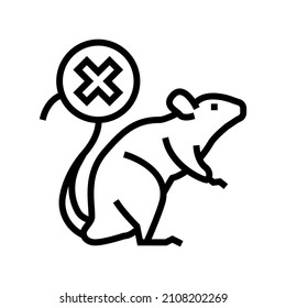 rat control line icon vector. rat control sign. isolated contour symbol black illustration