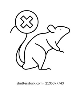 rat control line icon vector. rat control sign. isolated contour symbol black illustration
