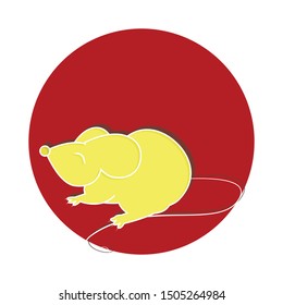 Rat cute  character. Art cartoon vector illustration use for your project.