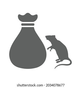 Rat damage crop icon. Gray vector graphics.