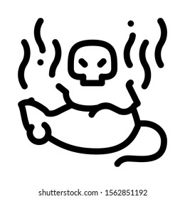 Rat Dead Icon Vector. Outline Rat Dead Sign. Isolated Contour Symbol Illustration