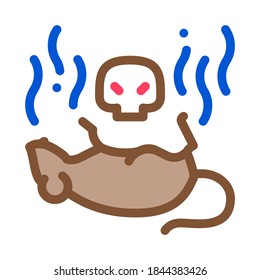 Rat Dead Icon Vector. Outline Rat Dead Sign. Isolated Contour Symbol Illustration