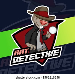 Rat Detective Mascot Logo Design