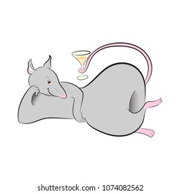 rat drinks a cocktail