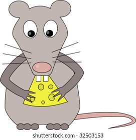 Rat eats cheese