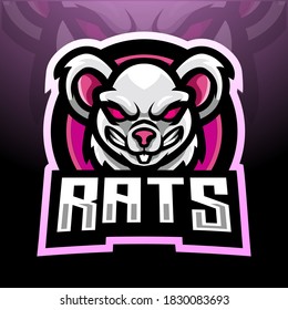 Rat esport logo mascot design