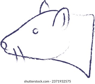 Rat face hand drawn vector illustration