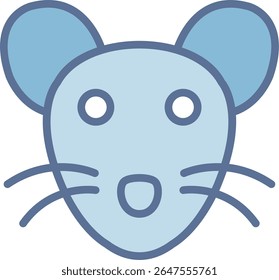 Rat Filled Blue Tone Icon