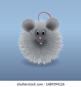 Rat - fluffy symbol of the new year 2020