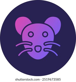 Rat Glyph Circle Gradient Icon