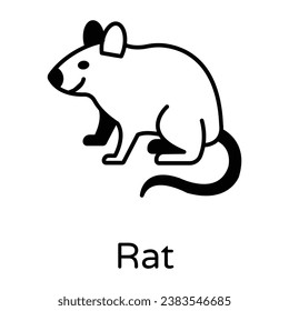Icono modificable de estilo de glifo de rata es fácil de usar y descargar 