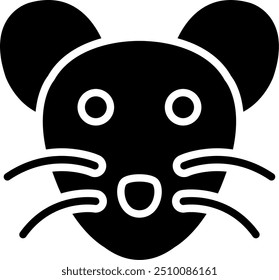 Rat Glyph Vector Icon Design