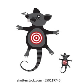 Rat goal. Concept Anti rodent symbol. Vector illustration isolated on a white background.