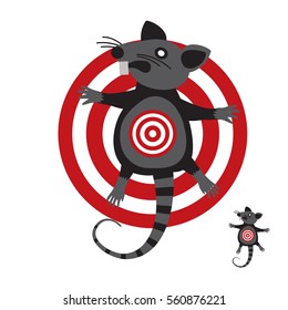 Rat goal. Concept Anti rodent symbol. illustration isolated on a white background.