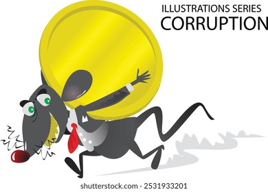 rat grab coins as corruptions illustrated 