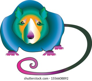 rat in gradient symbol of 2020 year