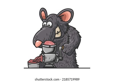 Rat Grinder illutrations vector mascot