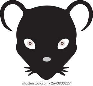 rat head black nose vector illustrator image