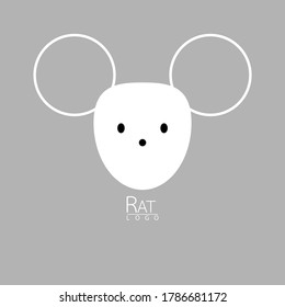 Icono de cabeza de rata. Icono de rata vectora.Icono o logotipo de rata dibujada con mano, estilo simple mínimo. Ilustración vectorial aislada.