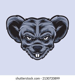 rat head vector logo illustration