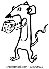 rat hold chess illustration