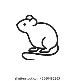 Rat icon Black and white logo