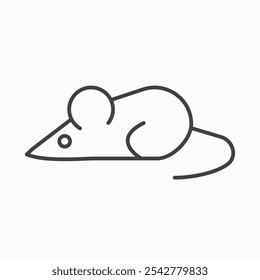 Rat icon in black and white outlined stroke