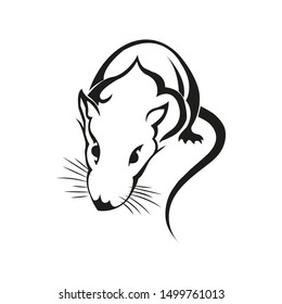 Rat icon. Chinese Zodiac Sign Year of Rat,Red paper cut rat. Happy Chinese New Year 2020 year of the rat