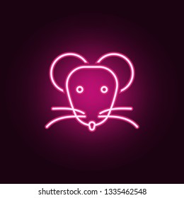 rat icon. Elements of Scientifics study in neon style icons. Simple icon for websites, web design, mobile app, info graphics
