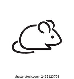 Rat Icon line art on white background