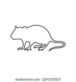 Rat icon. Line silhouette. Vector illustration.