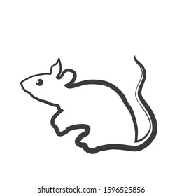 Rat icon in a linear design style. The traditional symbol of the Chinese New Year. Vector illustration.