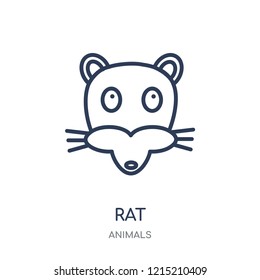 Rat icon. Rat linear symbol design from Animals collection. Simple outline element vector illustration on white background.