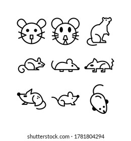icono de rata o logotipo símbolo de signo aislado ilustración vectorial - Colección de iconos vectoriales de estilo negro de alta calidad
